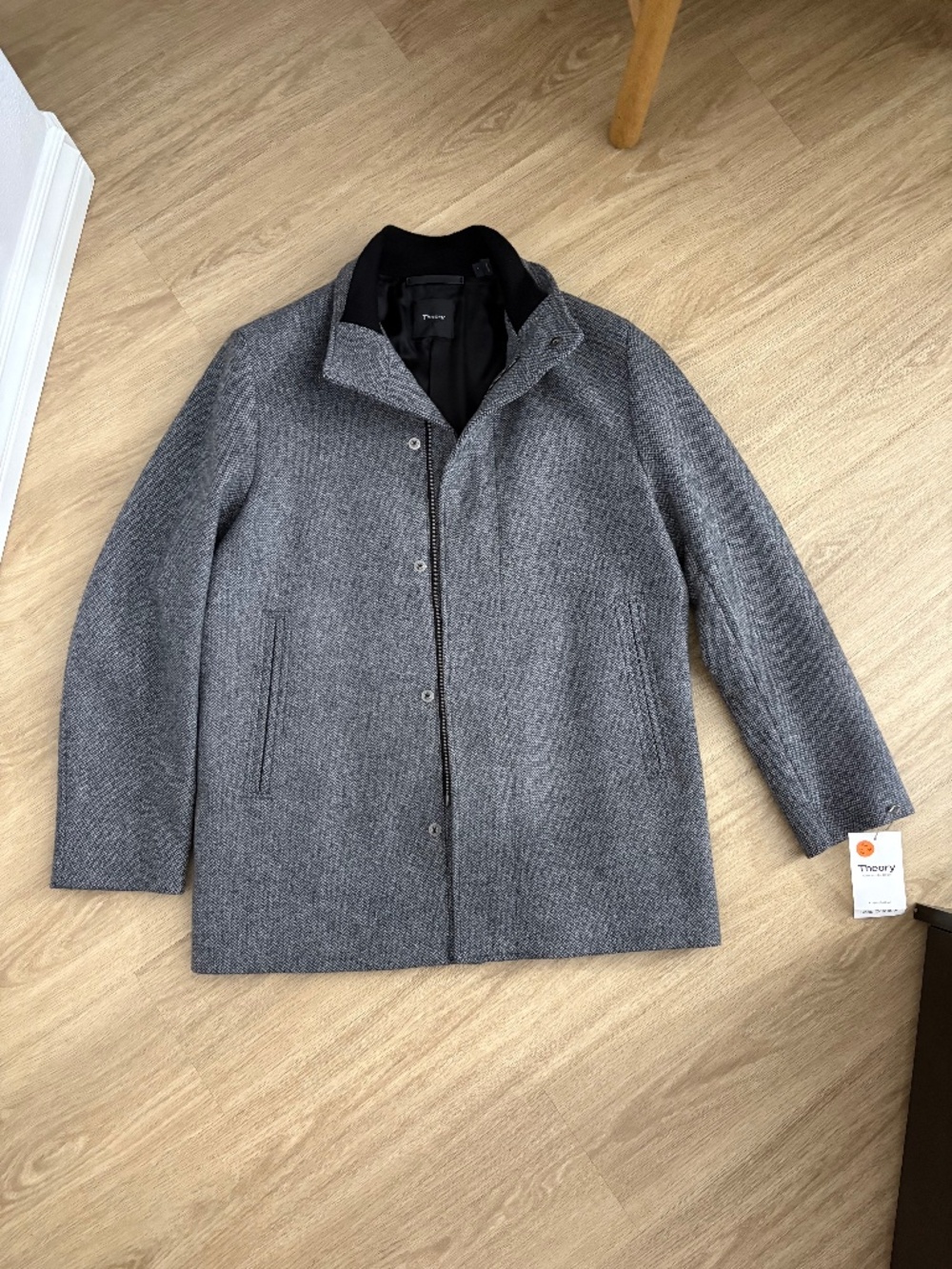 Theory Clarence RF Jacket Pestle Gray Wool Melton Coat Men’s Large NWT